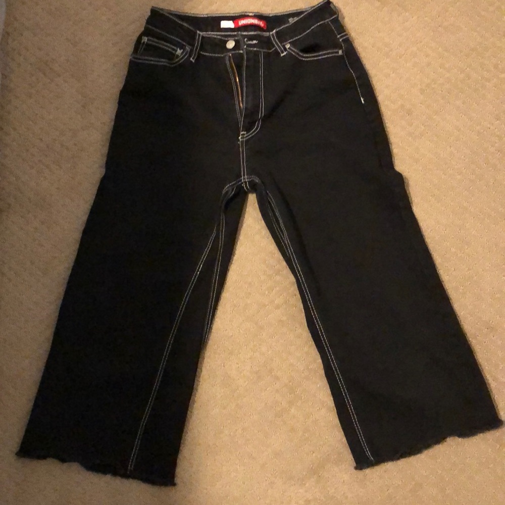 Union bay wide leg black cropped pants